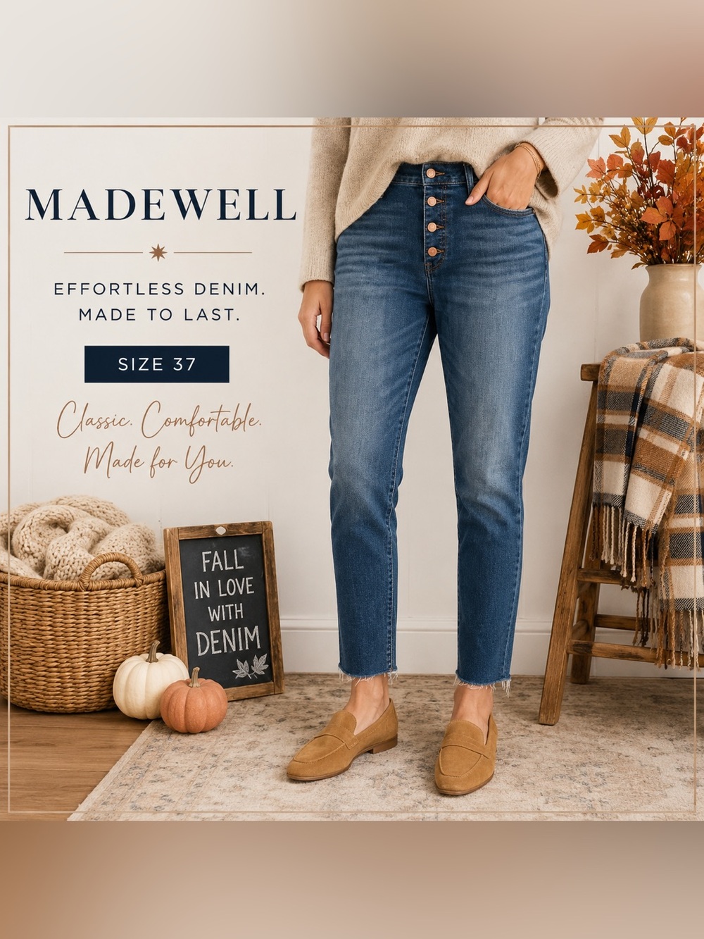 New Madewell size  w 37 skinny crop 10” high rise 37w - $135!